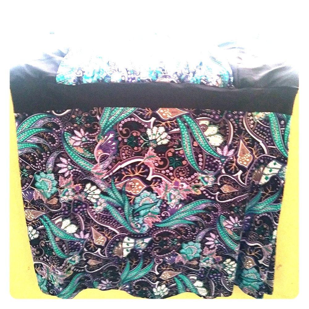 Brown Halter top with paisly design.